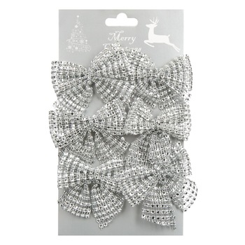 Ornamente brad de Craciun, argintii, South Perfect Decor, 6 buc Ornamente brad de Craciun, argintii, South Perfect Decor, 6 buc