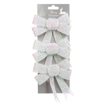 Ornamente brad de Craciun, argintii, South Perfect Decor, 3 buc Ornamente brad de Craciun, argintii, South Perfect Decor, 3 buc