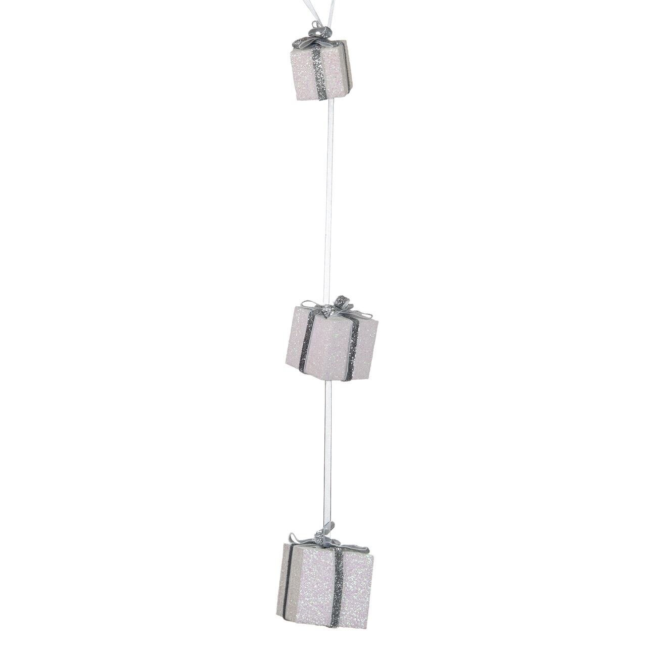 Decoratiune de Craciun, Zola®, care atarna, din cadouri albe, 63 cm