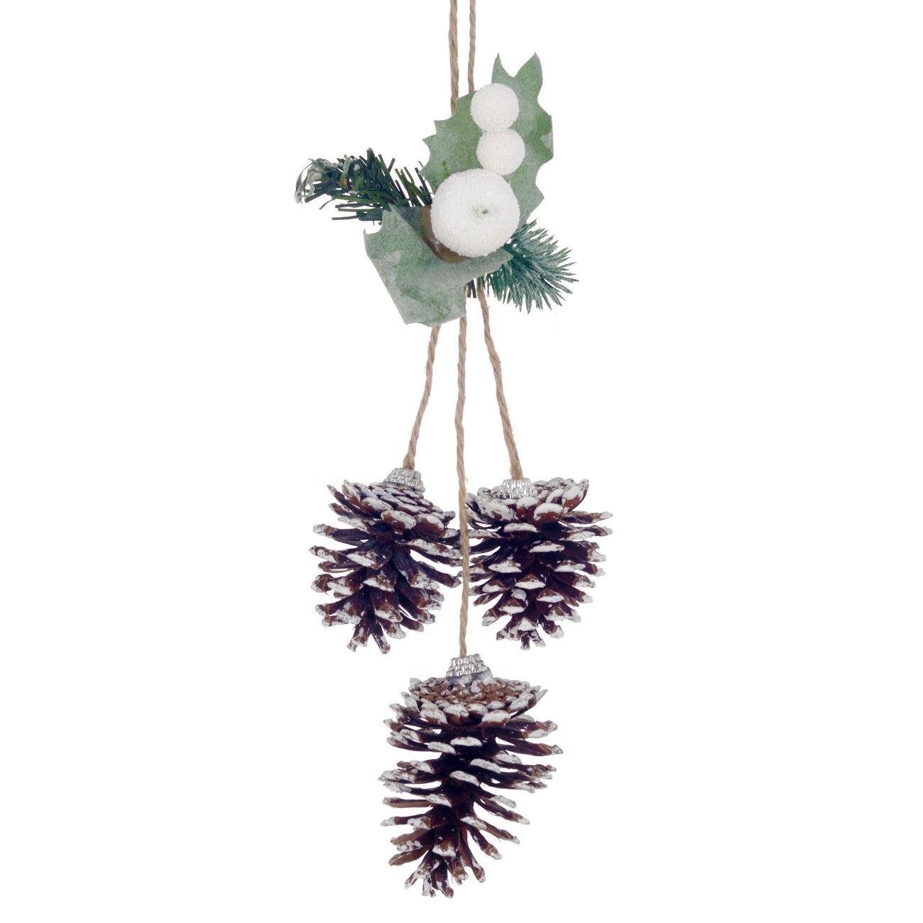Set decoratiune de Craciun, Zola®, care atarna, din conuri , 3 buc, 35 cm