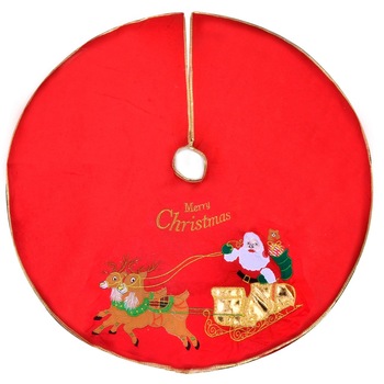 Covoras pentru brad de Craciun, Mos Craciun si reni, South Perfect Decor, 1 m Covoras pentru brad de Craciun, Mos Craciun si reni, South Perfect Decor, 1 m