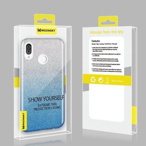 Husa Xiaomi Redmi Note 7, Glitter / Sclipici, Albastru