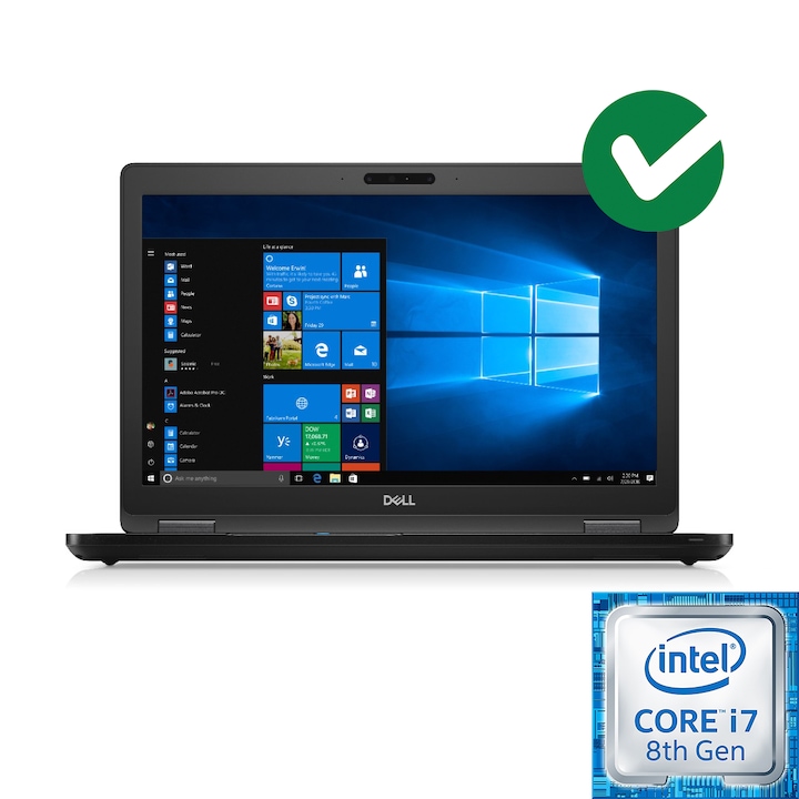 Dell Latitude 5590 15.6" FullHD laptop, Intel Core i7-8650U 1.9GHz, 16GB, 512GB, Intel UHD 620, Windows 10 Pro, Magyar billentyűzet, Fekete