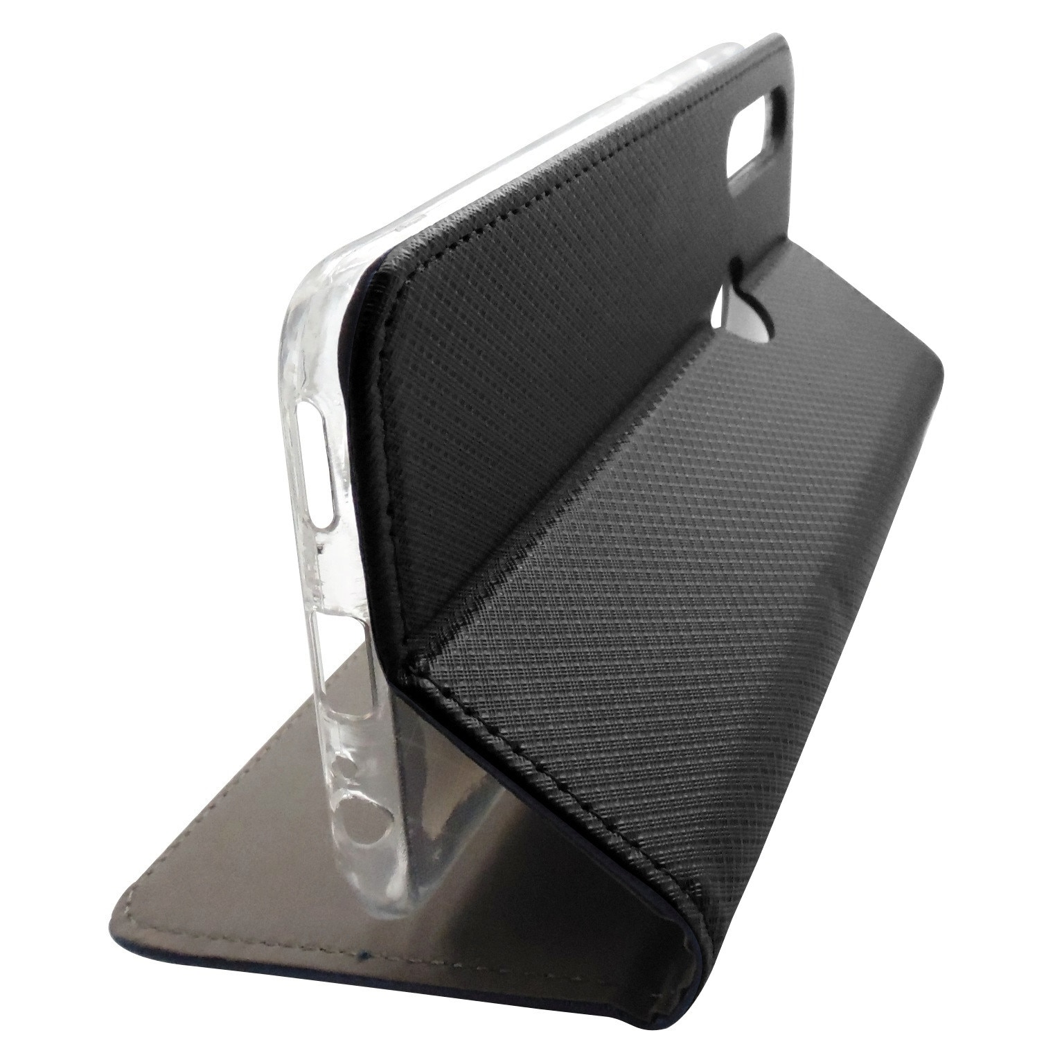 Husa tip carte cu stand Smart Magnet neagra pentru Huawei P Smart Z (2019), Honor 9X, Y9 Prime 2019
