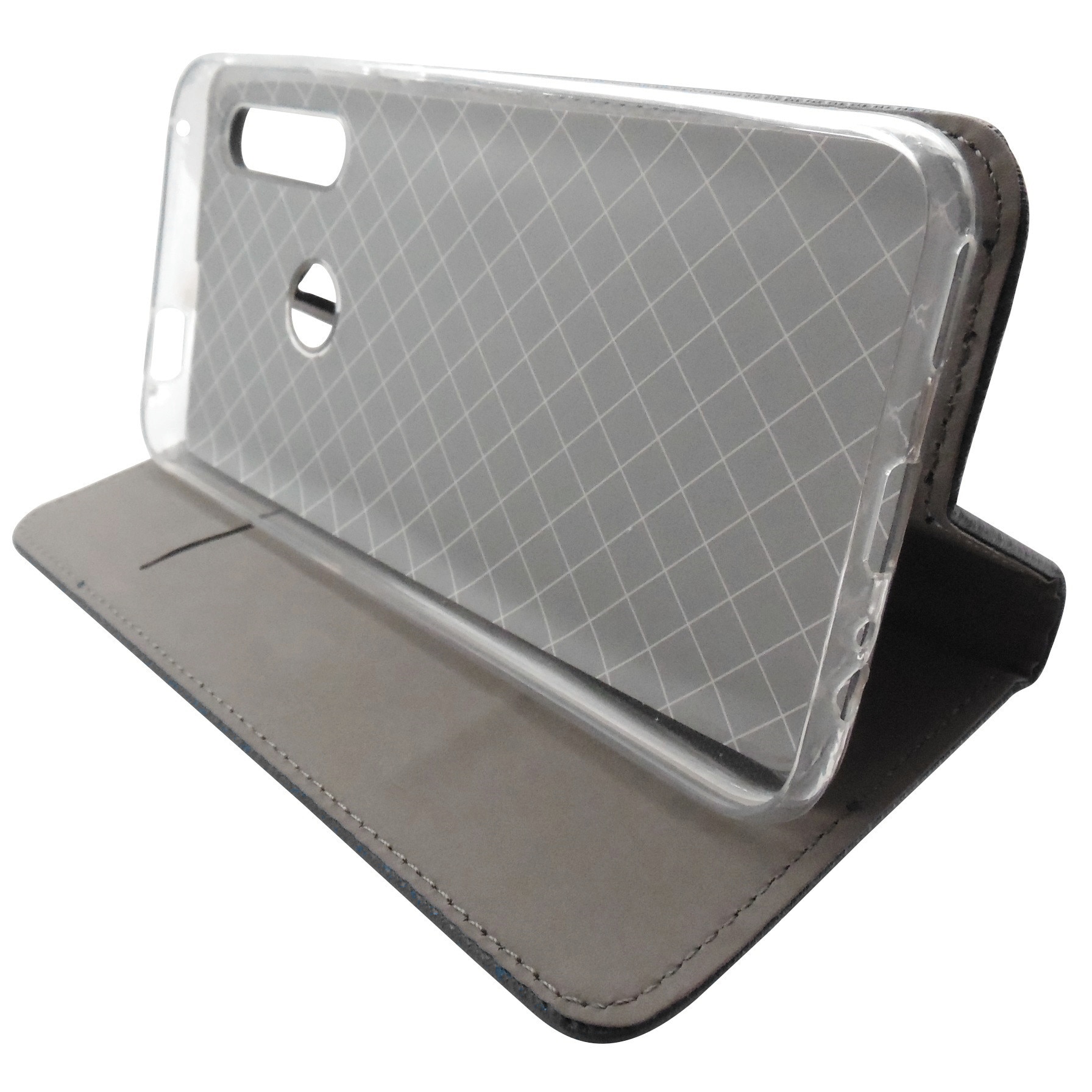 Husa tip carte cu stand Smart Magnet neagra pentru Huawei P Smart Z (2019), Honor 9X, Y9 Prime 2019