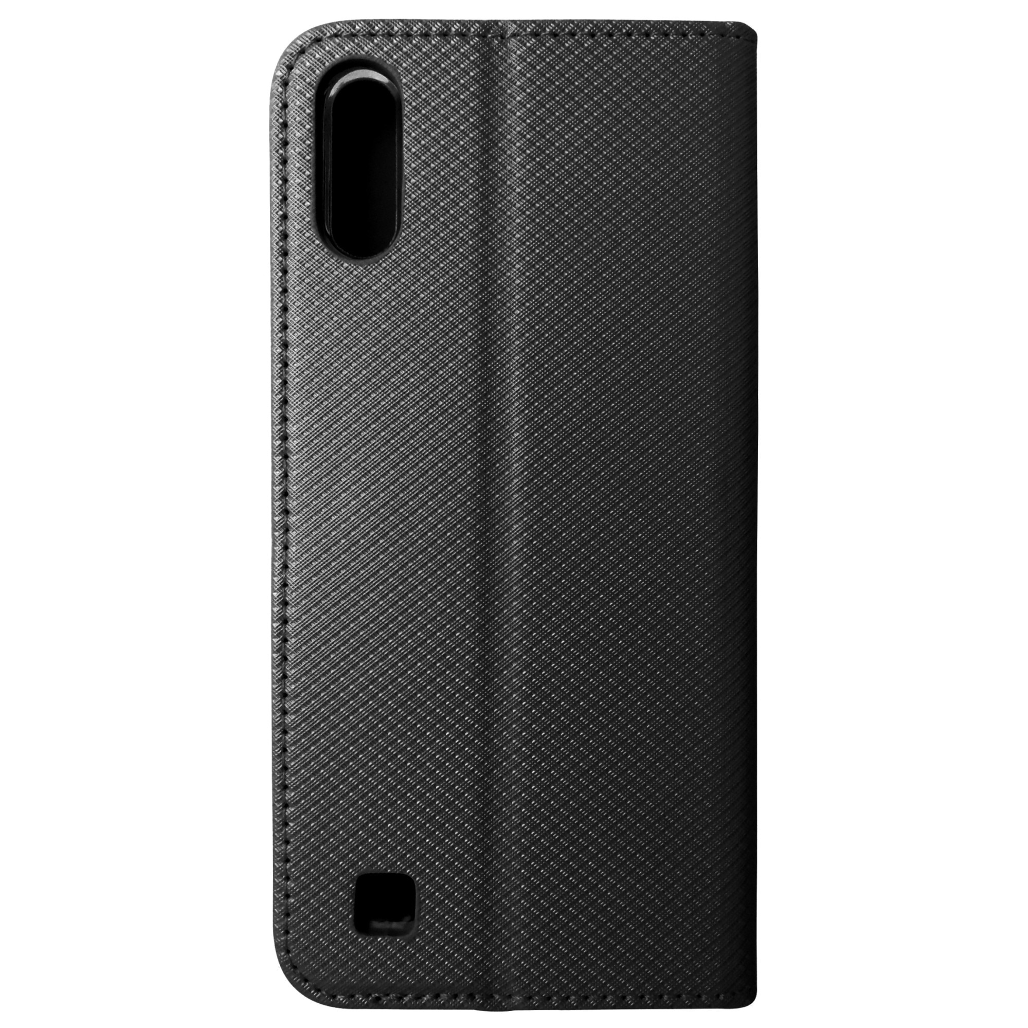 Husa tip carte cu stand Smart Magnet neagra pentru Samsung Galaxy A10 (SM-A105F), Galaxy M10 (SM-M105F)