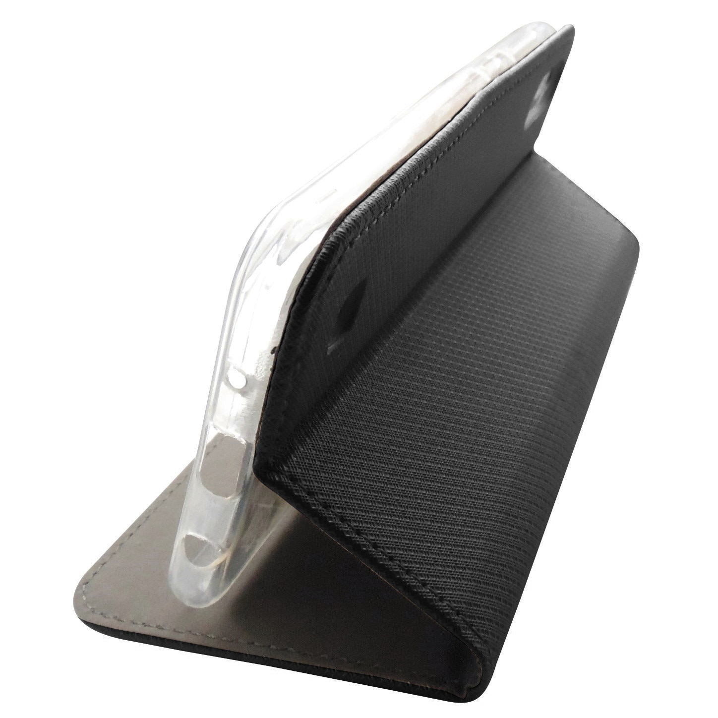 Husa tip carte cu stand Smart Magnet neagra pentru Samsung Galaxy A10 (SM-A105F), Galaxy M10 (SM-M105F)