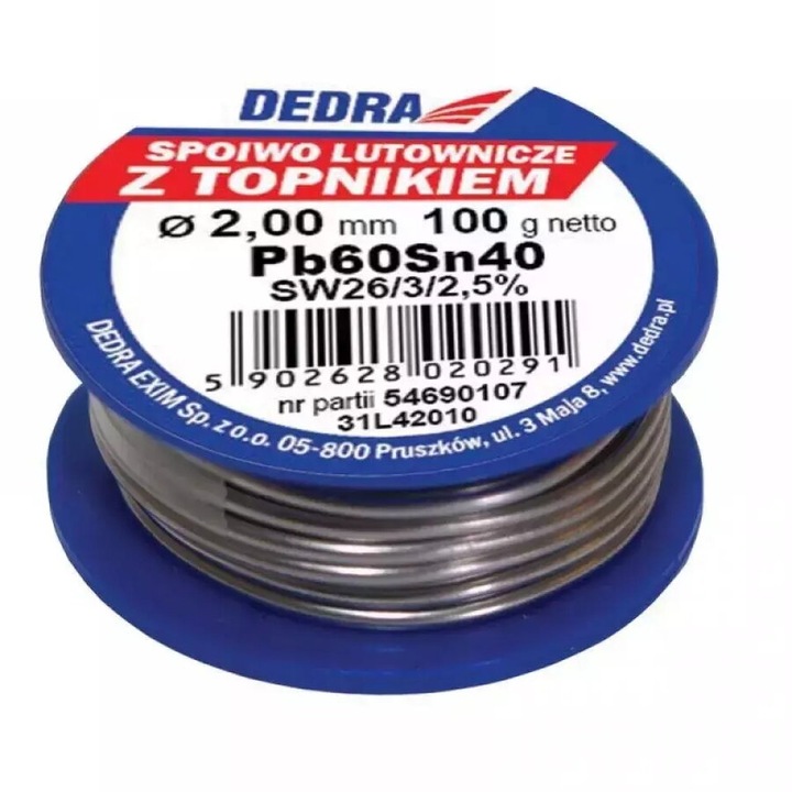 Калай флюс 2.0mm, 100g, 40%SN, Pb60Sn40