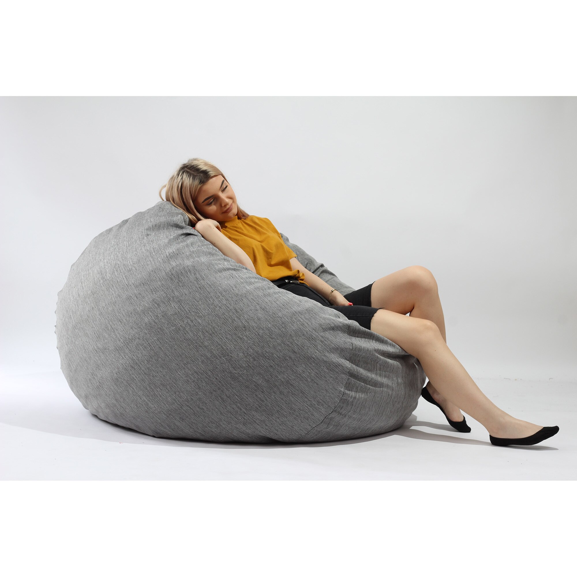 Пуф Pufrelax, Барбарон, 600л., King Size - Ocean, Перящ се калъф ...