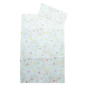 Set lenjerie de pat 2 piese 100 x 135 cm pentru bebelusi Blanca F23-1, Multicolor Set lenjerie de pat 2 piese 100 x 135 cm pentru bebelusi Blanca F23-1, Multicolor