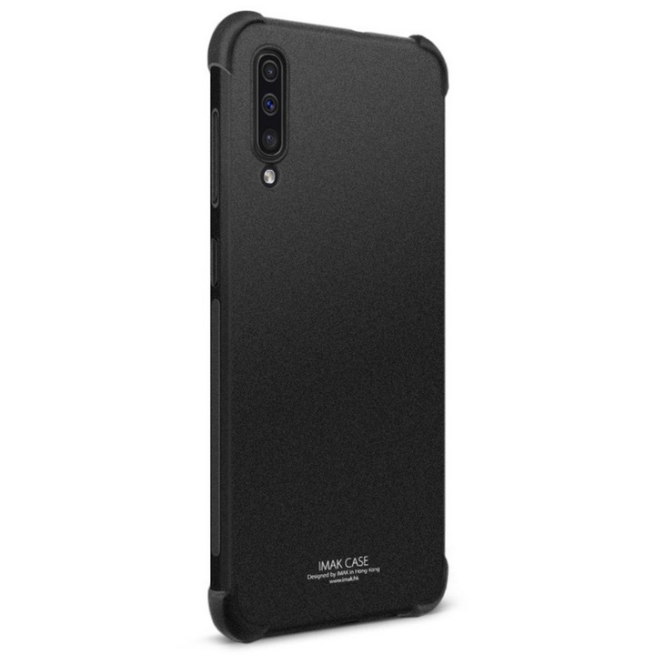 Imak szilikon mobiltelefon tok, ütésállóság, légpárnás sarok, matt + képernyővédő fólia, fekete, kompatibilis: Samsung Galaxy A50s, SM-A507F, / Galaxy A30s, SM-A307F, / Galaxy A50, SM-A505F