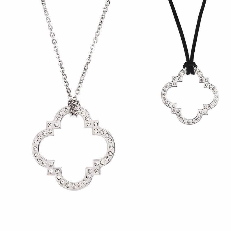 Colier Preciosa, Crystal, Lan, Argintiu