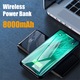 Acumulator extern amXea PB8W1039BL, 8000mAh, Wireless charging, USBx2, Micro USB, Negru