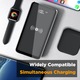 Acumulator extern amXea PB8W1039BL, 8000mAh, Wireless charging, USBx2, Micro USB, Negru