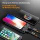 Acumulator extern amXea PB8W1039BL, 8000mAh, Wireless charging, USBx2, Micro USB, Negru