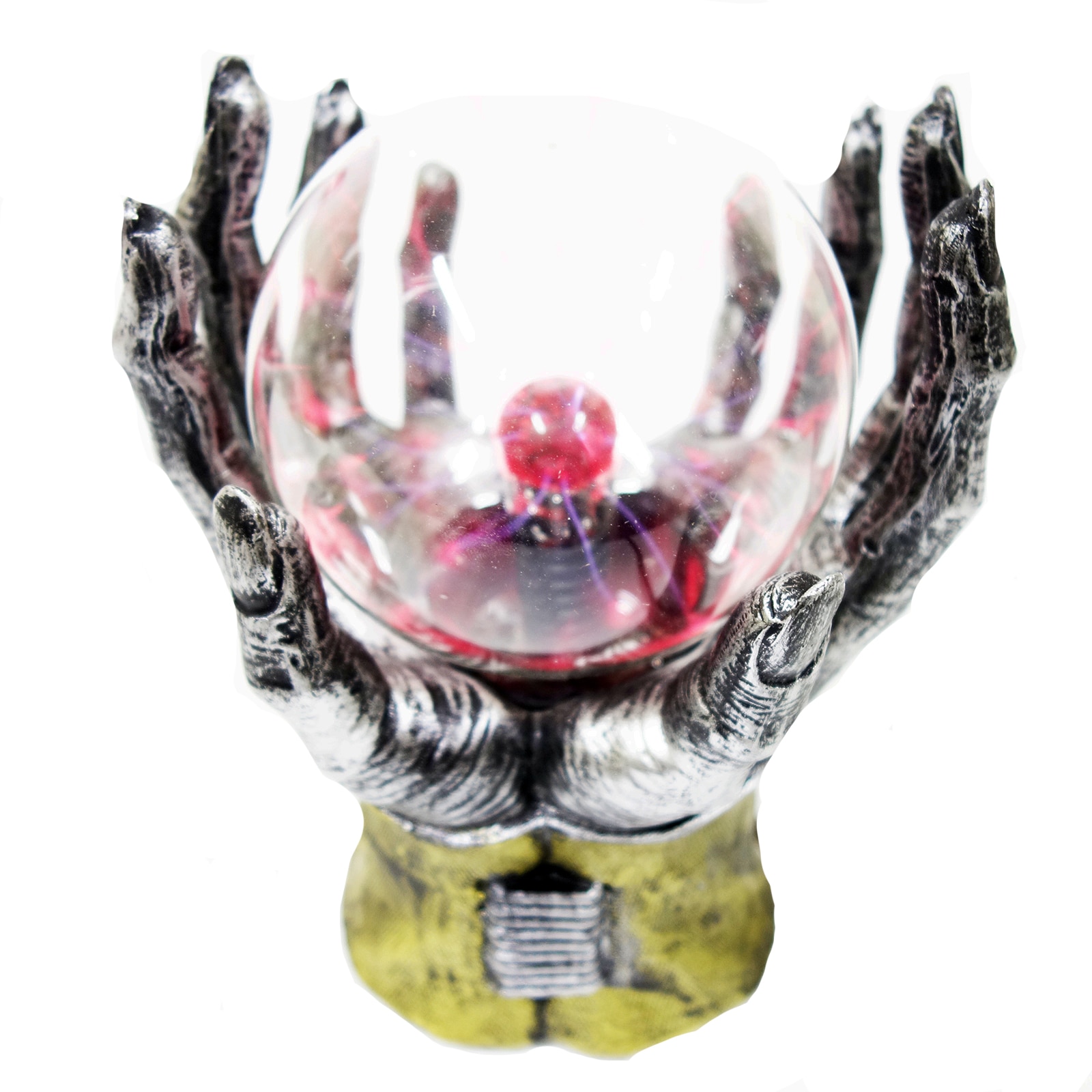 Veioza plasma in forma de maini, putere 8W, glob transparent, 20 cm