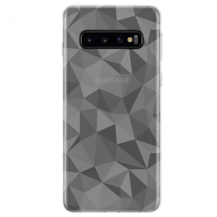 Hátlapvédő telefontok gumi / szilikon (3D, gyémánt minta) Átlátszó [Samsung Galaxy S10 (SM-G973)]