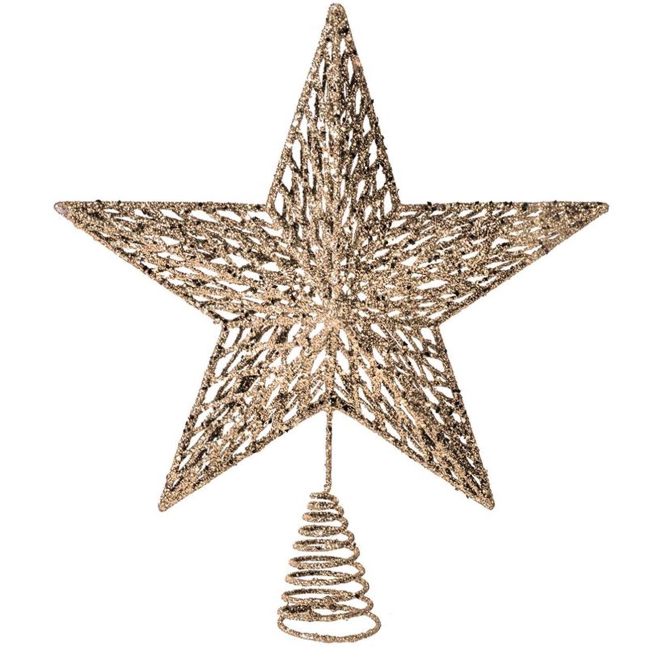 Stea perforata lucioasa brad Craciun, DecorCasa, 33 cm