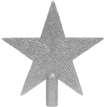 Varf de Brad, New Line, model Stea Glitter, 22 cm, Argintiu Varf de Brad, New Line, model Stea Glitter, 22 cm, Argintiu