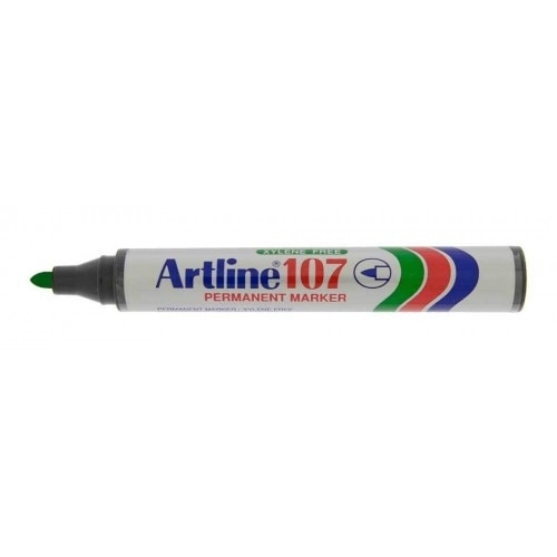 Permanent marker varf rotund, 1.5mm, corp plastic, ARTLINE 107 - verde