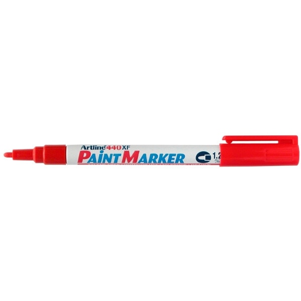 Marker cu vopsea varf rotund 1.2mm, corp metalic, ARTLINE 440XF - rosu
