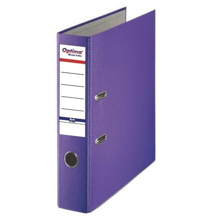 Biblioraft A4, plastifiat PP/paper, margine metalica, 50 mm, Optima Basic - violet