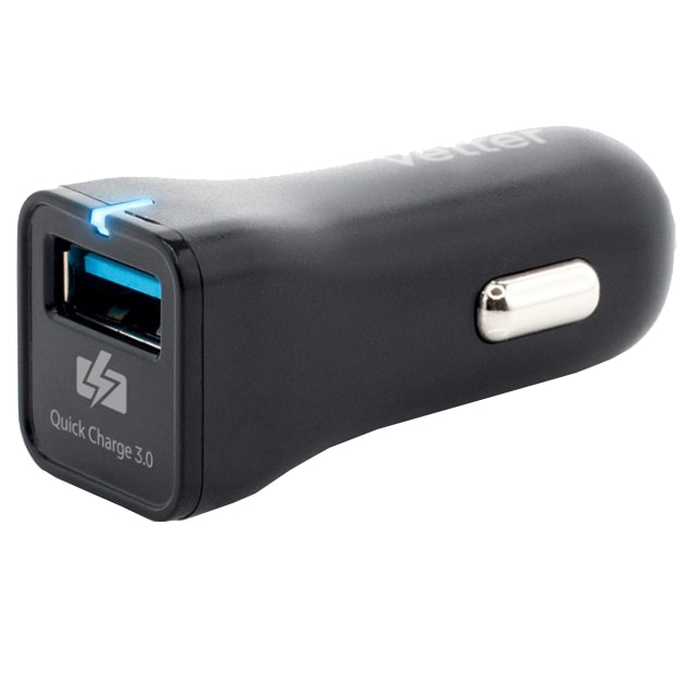 Incarcator auto Vetter Fast Car Charger compatibil Qualcomm Quick Charge 3.0, Black