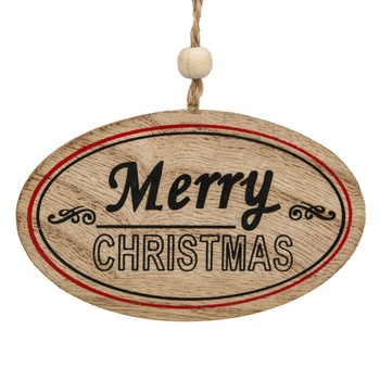 Decoratiune lemn Craciun cu mesaj Merry Christmas, DecorCasa, 10 cm Decoratiune lemn Craciun cu mesaj Merry Christmas, DecorCasa, 10 cm