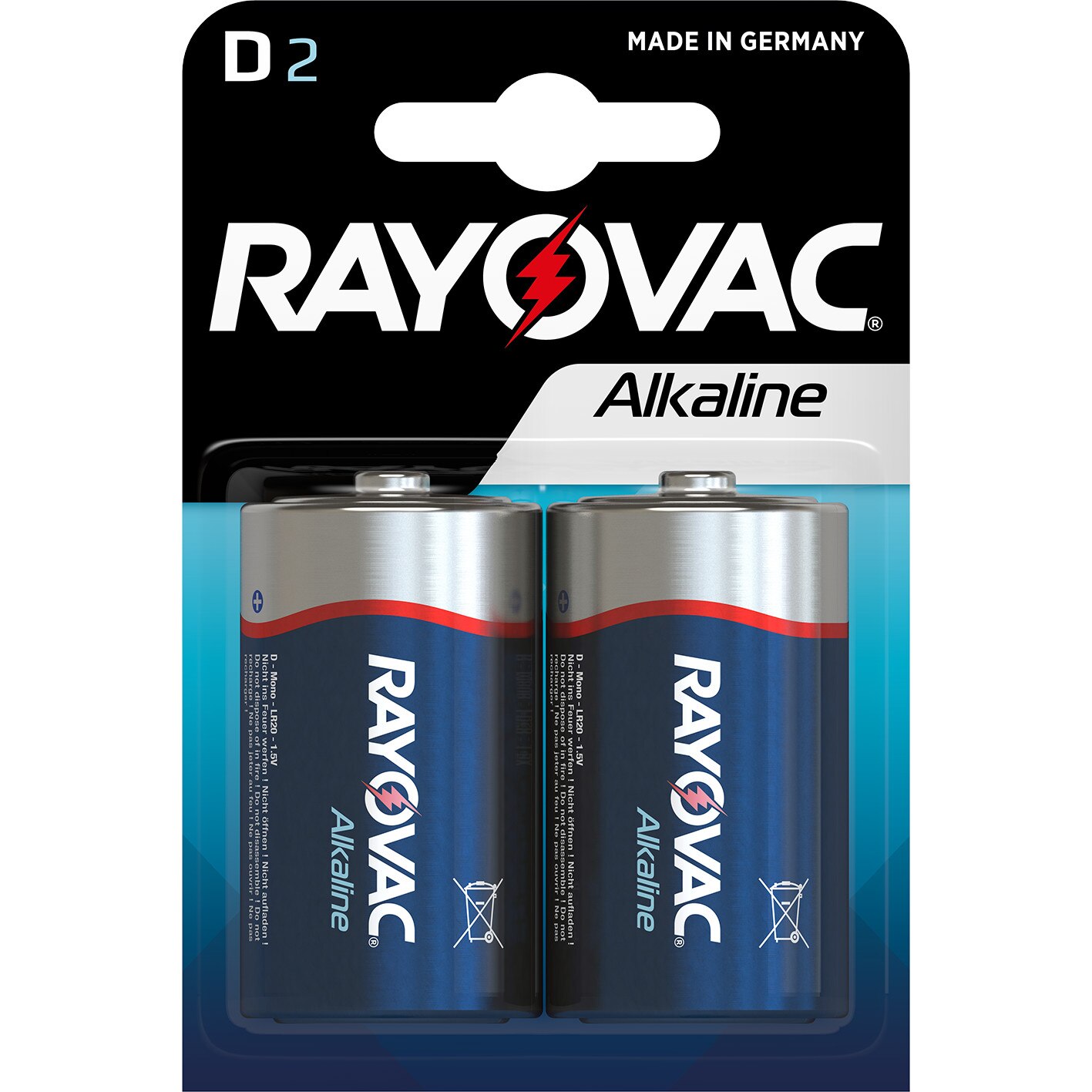 Set 2 baterii alcaline Rayovac LR20 sau D, blister