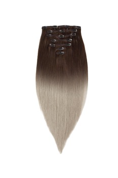 Extensii Par Natural Clip-On DE LUX Ombre Saten/ Blond Gri 40 cm Extensii Par Natural Clip-On DE LUX Ombre Saten/ Blond Gri 40 cm