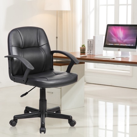 Scaun de birou ergonomic Kring Minsk, PU, Negru