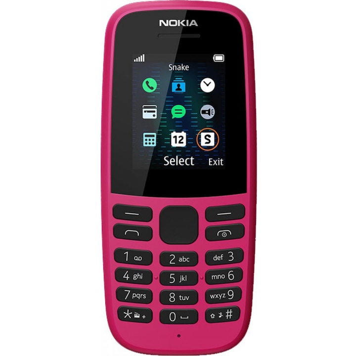 Nokia 105 (2019) Mobiltelefon, Kártyafüggetlen, Dual SIM, Pink