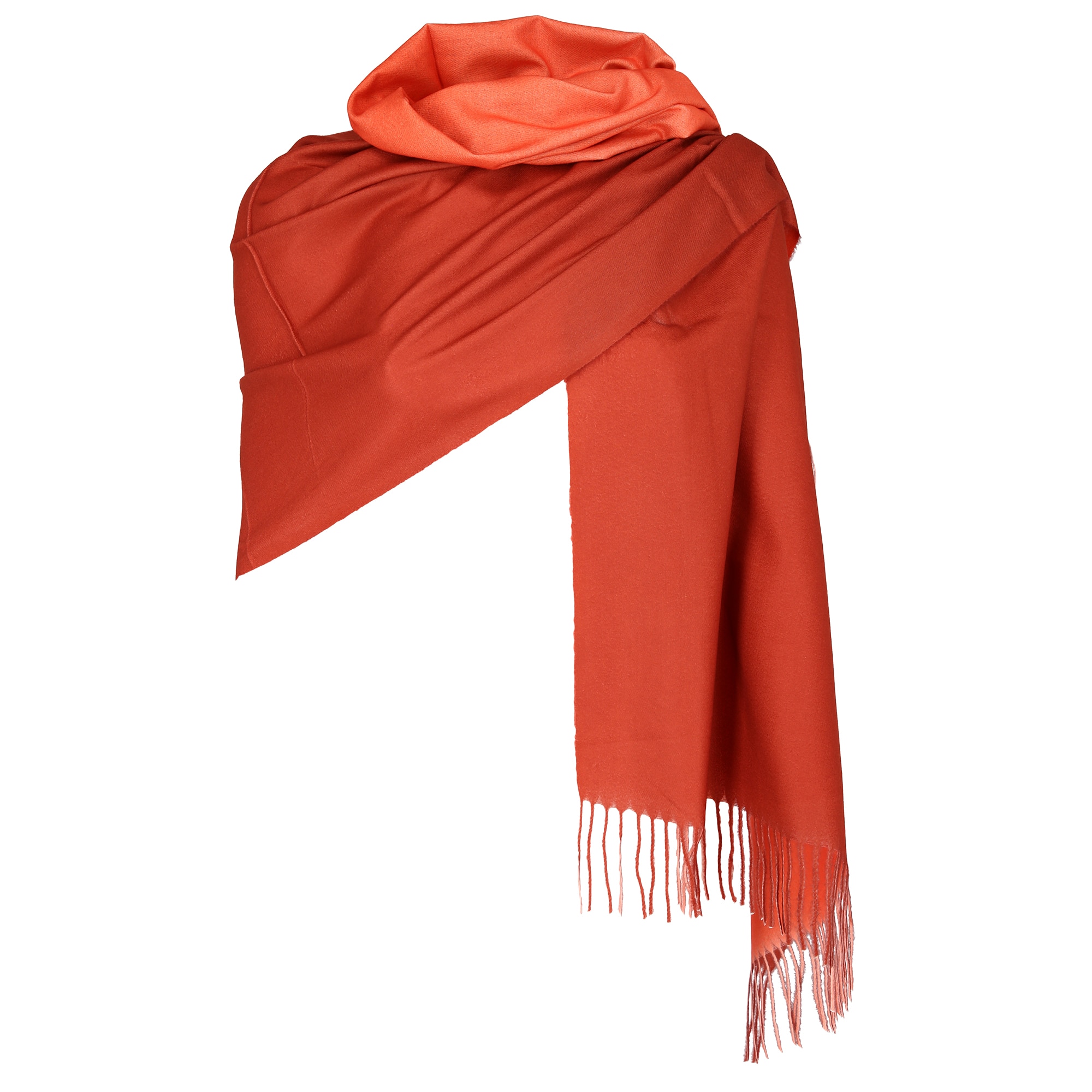 Fular tip sal, cu doua fete uni, Dacali, caramiziu