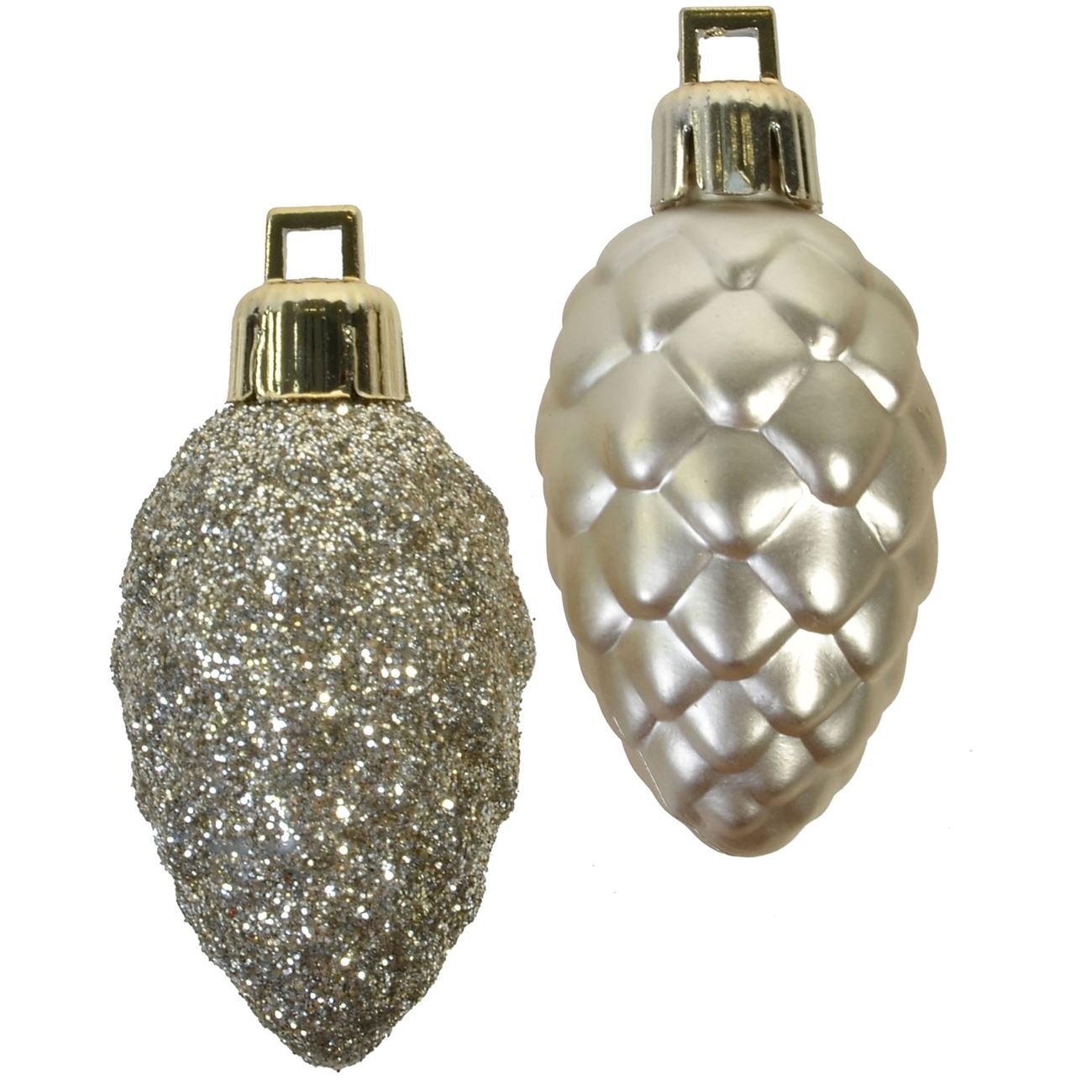 Set 12 globulete, Zola®, pentru bradut, aurii, in forma de con, 5 cm