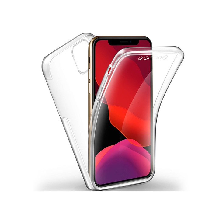 360 Градуса Калъф PC + TPU Case-M за iPhone 11, Прозрачен