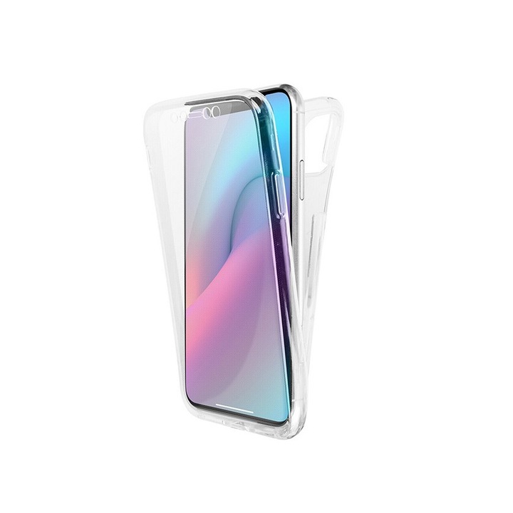 Husa protectie 360°, Case-M, Silicon, Ultra Slim, Pentru iPhone 11, Transparenta