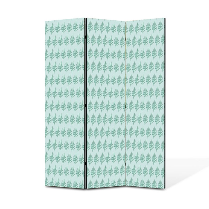 Paravan de Camera ArtDeco din 3 Panouri Nuca de cocos acuarela 105 x 150 cm