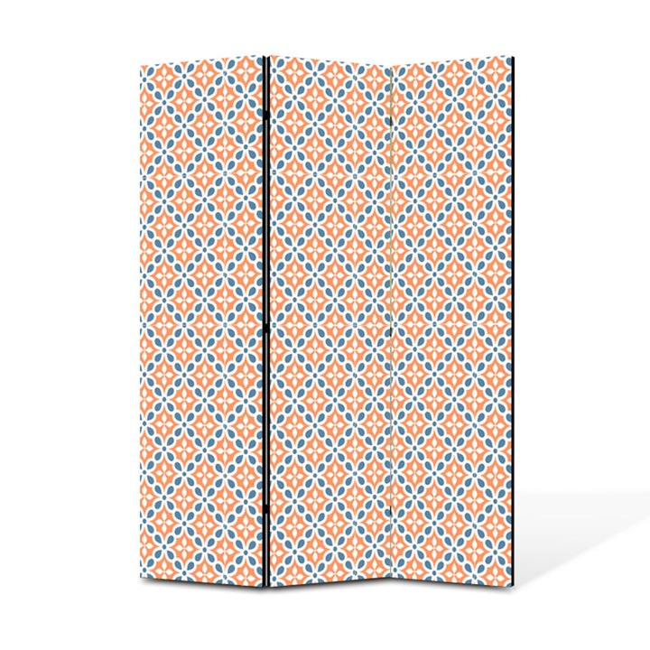 Paravan de Camera ArtDeco din 3 Panouri Vegetal frunze verzi 105 x 150 cm