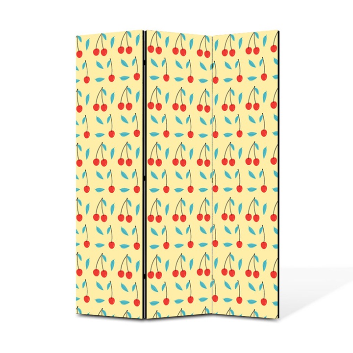 Paravan de Camera ArtDeco din 3 Panouri Perechi cirese 105 x 150 cm