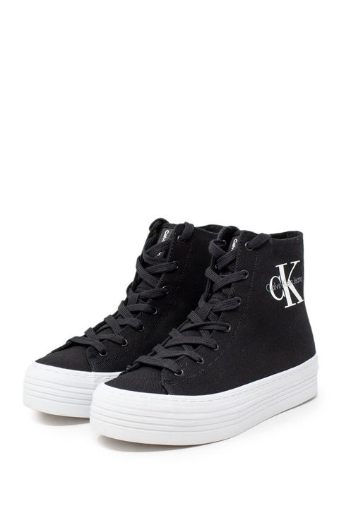 Tenisi hi top dama, Calvin Klein Jeans, Negru, RE9245BLACK, 36