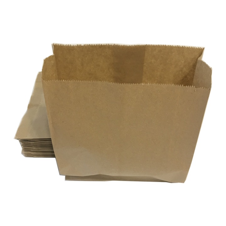 Punga covrigi mica, 15x6x19, set 1000 buc, hartie kraft natur, neinscriptionata