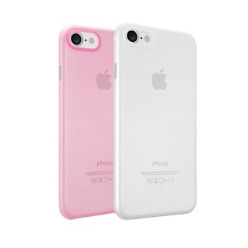 Set 2 huse Ozaki O!Coat 0.3 Jelly pentru Apple iPhone 8/7, alb/roz Set 2 huse Ozaki O!Coat 0.3 Jelly pentru Apple iPhone 8/7, alb/roz