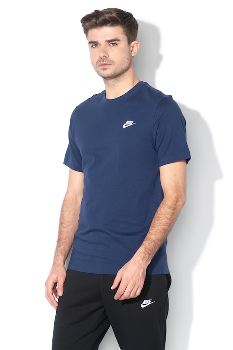 Nike, Tricou cu decolteu la baza gatului Sportswear Club, Albastru marin