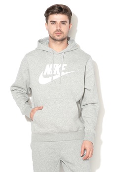 Nike, Hanorac cu buzunar kangaroo si imprimeu logo, Sportswear Club, Gri Nike, Hanorac cu buzunar kangaroo si imprimeu logo, Sportswear Club, Gri
