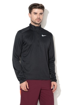 Nike, Bluza cu tehnologie Dri-FIT si fenta cu fermoar, pentru alergare Pacer, Negru Nike, Bluza cu tehnologie Dri-FIT si fenta cu fermoar, pentru alergare Pacer, Negru