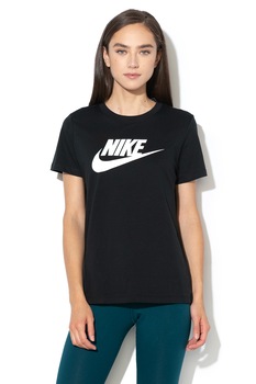Nike, Tricou cu imprimeu logo Essential Icon Futur, Negru Nike, Tricou cu imprimeu logo Essential Icon Futur, Negru