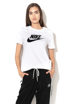 Nike - Тениска Essential Icon Futur с лого, Бял/Черен