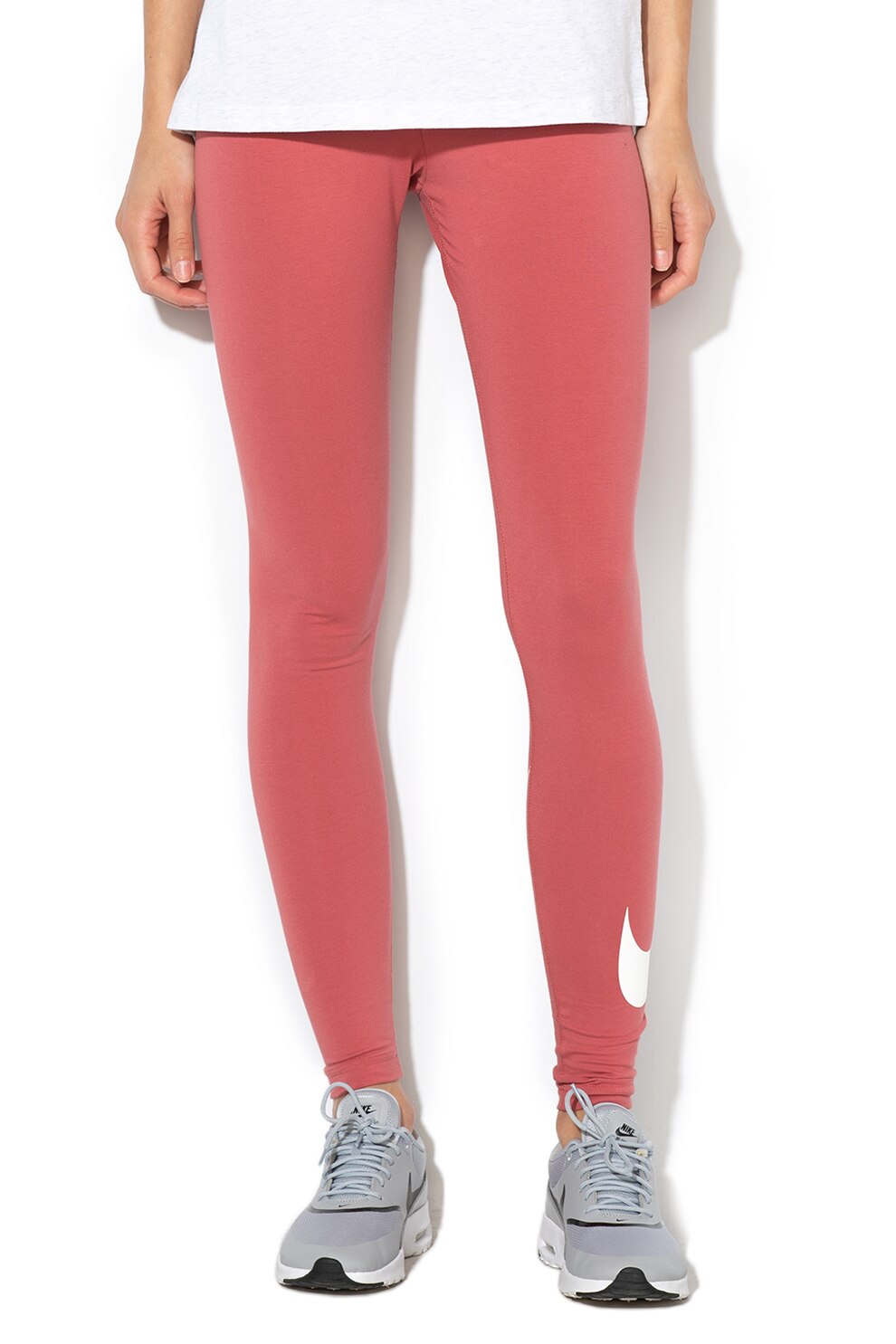 Nike, Colanti cu imprimeu logo pentru fitness D, Rosu stins