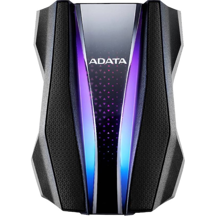 ADATA Durable HD770G Külső merevlemez, 2TB, RGB, 2.5", USB 3.2 Gen 1, Fekete