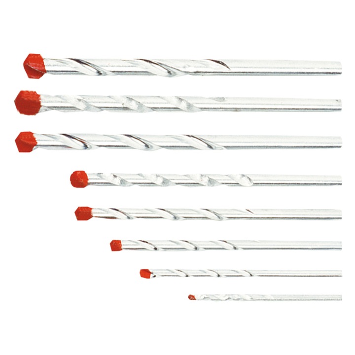 Set 8 burghii pentru beton, 3-10 mm, Top Tools 60H508